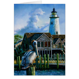 Tjock Albert vid Ocracoke Hälsningskort