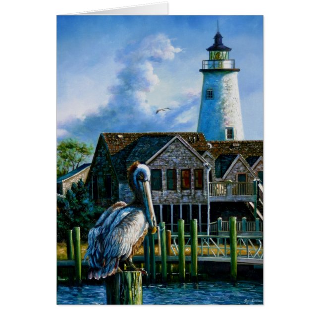 Tjock Albert vid Ocracoke Hälsningskort (Framsidan)