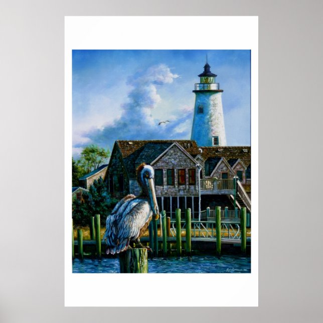 Tjock Albert vid Ocracoke Poster (Framsidan)