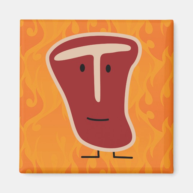 Tjock av ben av T-bensteak-protein i kött, grillat Magnet (Framsidan)