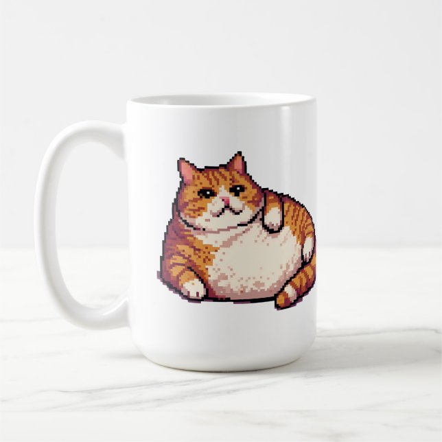 tjock av orange, kattmemxelbild kaffemugg (Vänster)