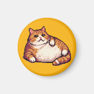 tjock av orange, kattmemxelbild magnet