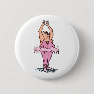 Tjock Ballet Dancer i Rosa Tutu Knapp
