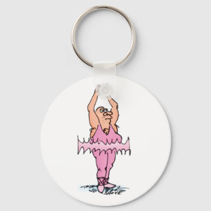 Tjock Ballet Dancer i Rosa Tutu Nyckelring