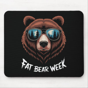 Tjock Bear Week Retro Bear Sungles Nature Älskare Musmatta