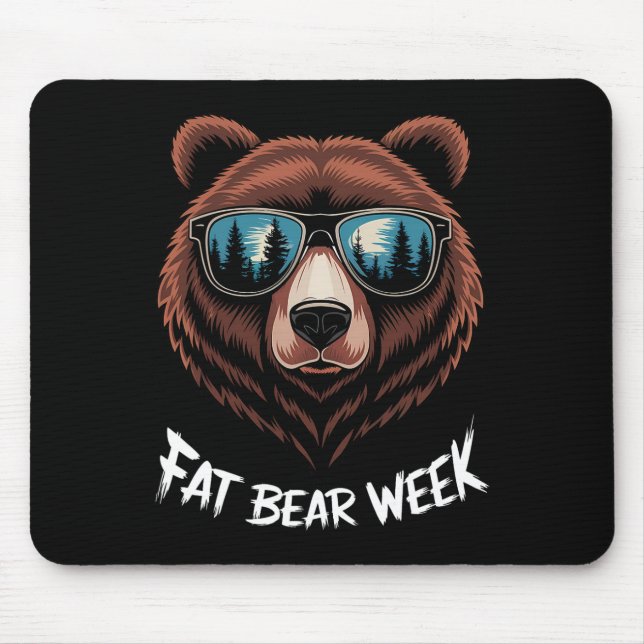 Tjock Bear Week Retro Bear Sungles Nature Älskare Musmatta (Framsidan)