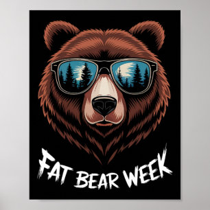 Tjock Bear Week Retro Bear Sungles Nature Älskare Poster