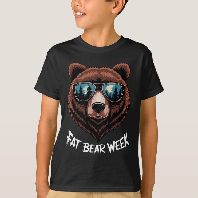 Tjock Bear Week Retro Bear Sungles Nature Älskare T Shirt (Framsida)