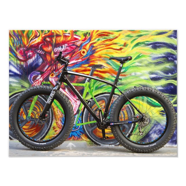 Tjock Bike and Flames Fototryck (Framsidan)