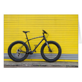 Tjock Bike on Gult Wall Hälsningskort