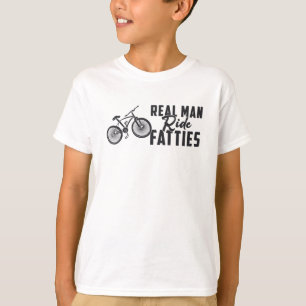 Tjock Bike Real Man Ride Fatties Biker Biking Älsk T Shirt