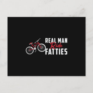 Tjock Bike Real Man Ride Fatties Biker Biking Funn Vykort