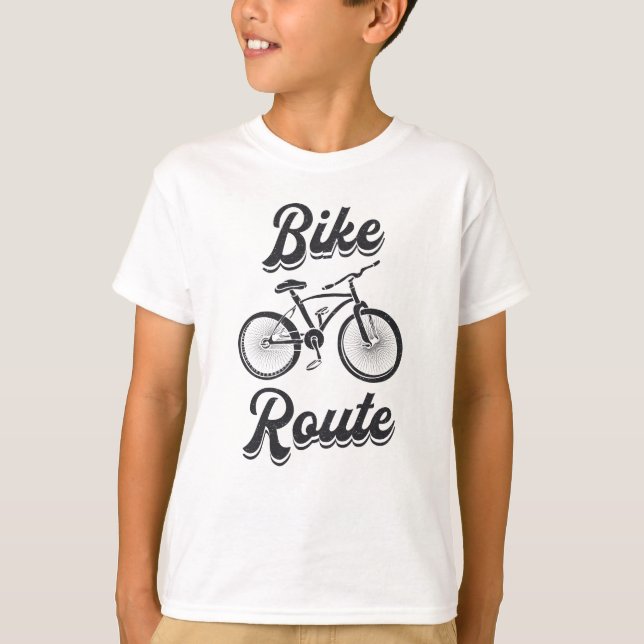 Tjock Bike Route Bike Cycling Biker MTB Fatcykel T Shirt (Framsida)