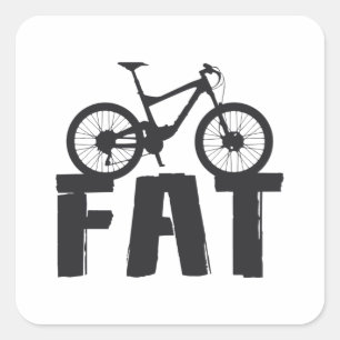 Tjock Bike Tjock Mountain Bike Biker Biking Kärlek Fyrkantigt Klistermärke