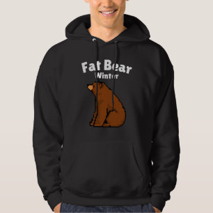Tjock Björn Vinter Typografi, Björn Avslappnad, Ro Hoodie