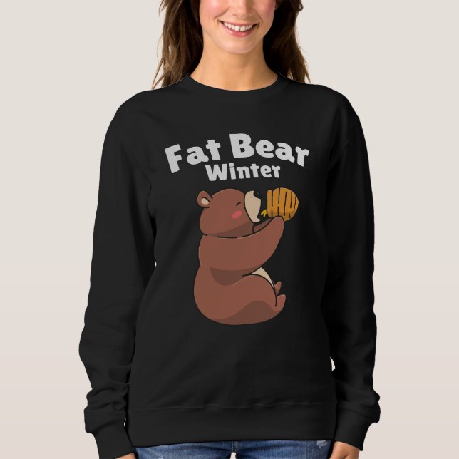 Tjock Björvinter, Bear Eating, lustig T Shirt (Framsida)