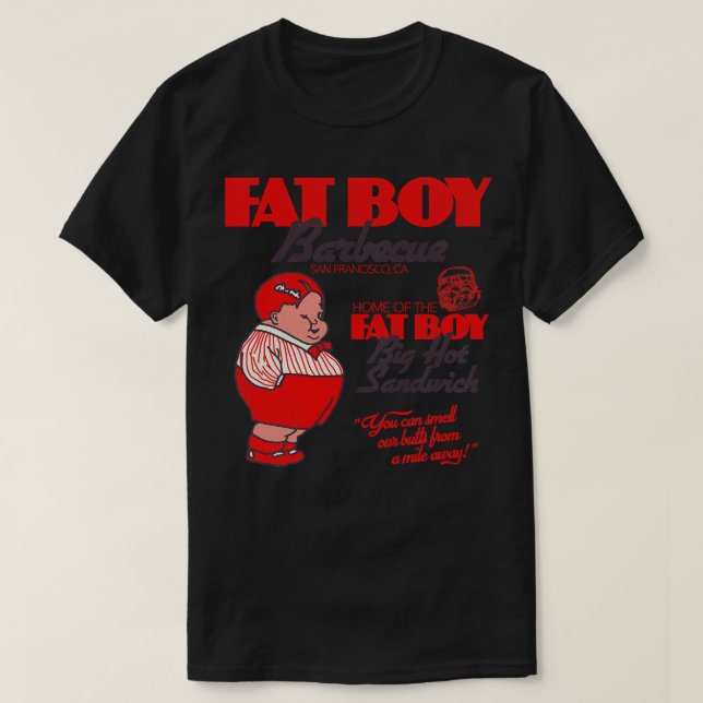 Tjock Boy Barbecue Retro BBQ Restaurant San Franci T Shirt (Design framsida)