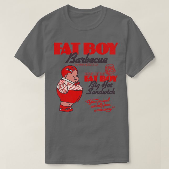 Tjock Boy Barbecue Retro BBQ Restaurant San Franci T Shirt (Design framsida)
