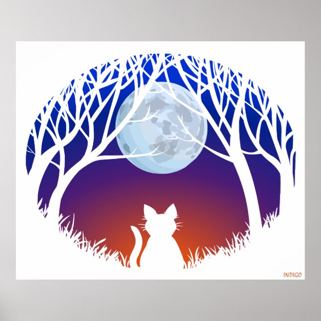 Tjock Cat Art Poster Cute Cat Lover-utskrifter Pos (Framsidan)