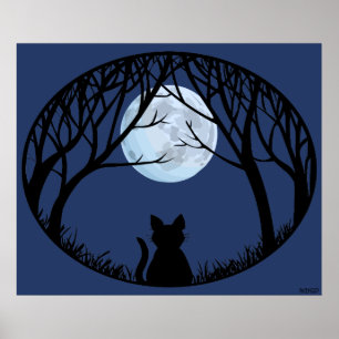 Tjock Cat Art Poster Cute Cat Lover-utskrifter Pos