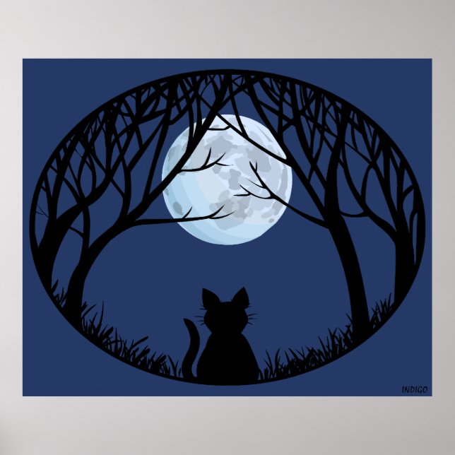 Tjock Cat Art Poster Cute Cat Lover-utskrifter Pos (Framsidan)