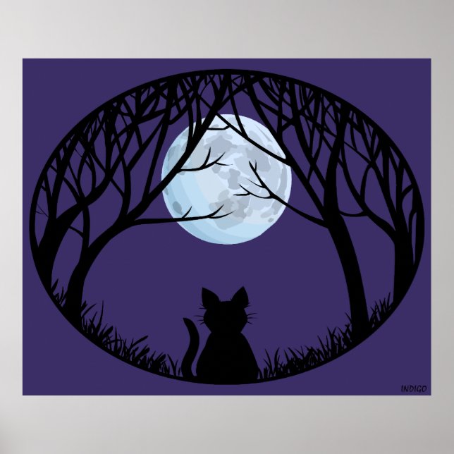 Tjock Cat Art Poster Cute Cat Lover-utskrifter Pos (Framsidan)