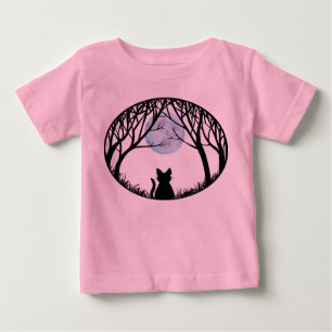 Tjock Cat Baby Shirt Black Cat Art Småbarn Shirt Tee