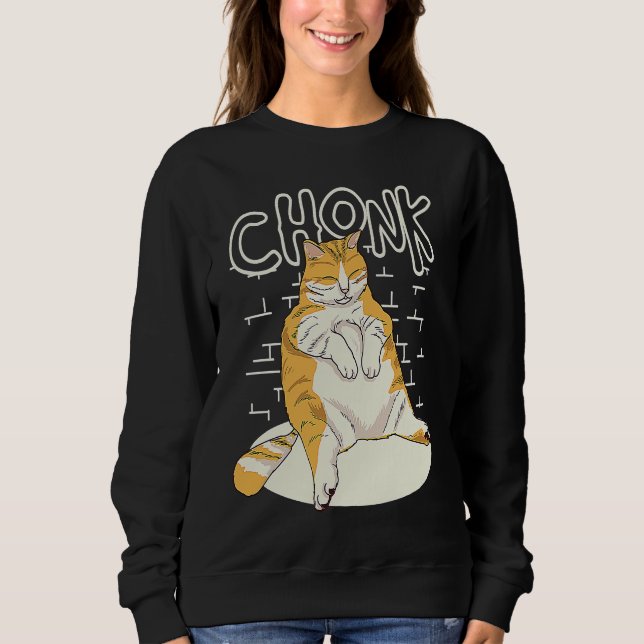 Tjock Cat Chonk  Chonky Knubbig Kitten Sarcasm M T Shirt (Framsida)