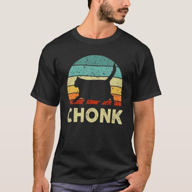 Tjock Cat Chonk Meme Parody Random T Shirt (Framsida)