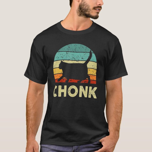 Tjock Cat Chonk Meme Parody Random T Shirt (Framsida)