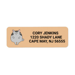 TJOCK CAT CUTE ART-Returetiketter Returadress Etikett