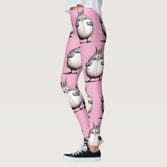 Tjock Cat Designer Leggings (Vänster)