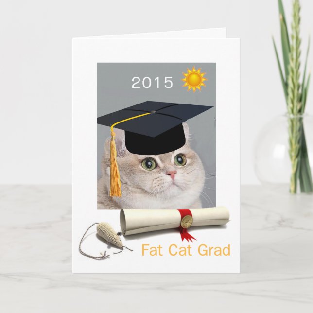 Tjock Cat Grad Kort (Framsida)