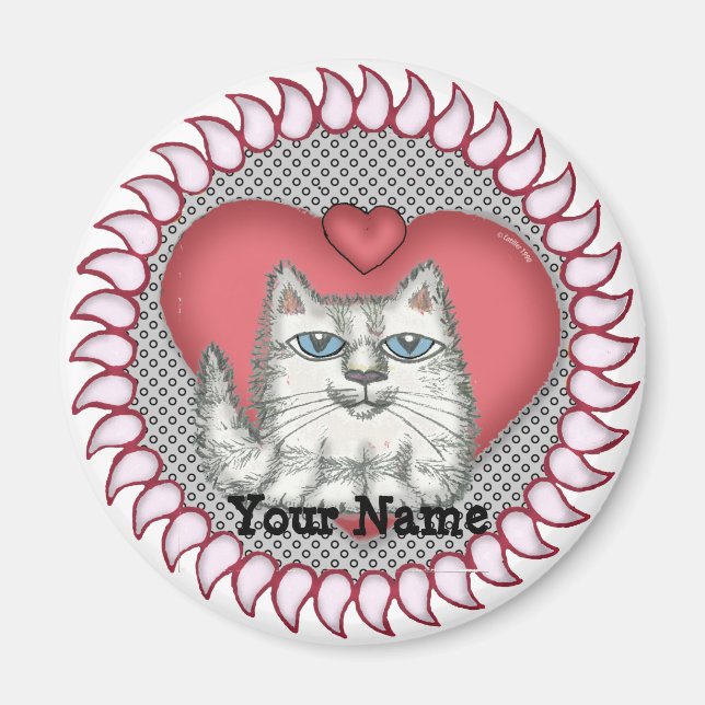 Tjock Cat Heart magnet (Framsidan)