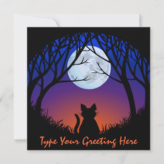 Tjock Cat-inbjudningar Personlig Halloween-kort Inbjudningar (Framsida)