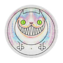 Tjock Cat Lycklig Cat Cheshire Cat Flin Choppboard