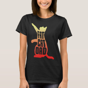 Tjock Cat Pappa Fars dag Knubbig Chonk Pappa Rolig T Shirt