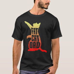 Tjock Cat Pappa Fars dag Knubbig Chonk pappa T Shirt
