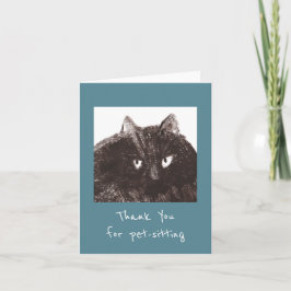 Tjock Cat Pet-Sitter Tack Kort