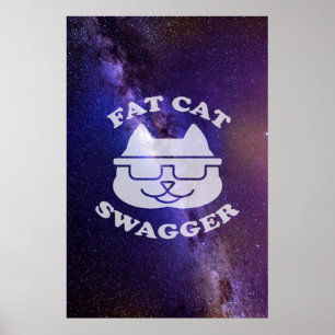 Tjock Cat Swagger - Galaxy Edition Poster