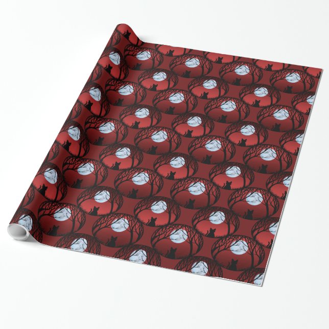 Tjock Cat Wrapping Papper Cute Cat-jul Papper Presentpapper (Utrullad)