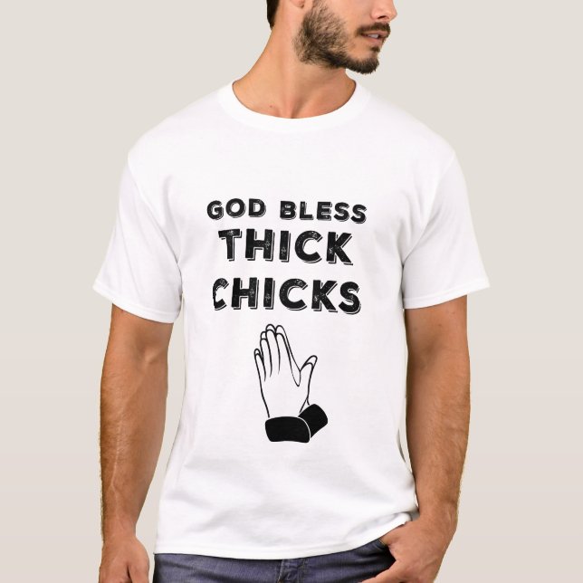 Tjock chickskjorta för välsigna dig t shirt (Framsida)