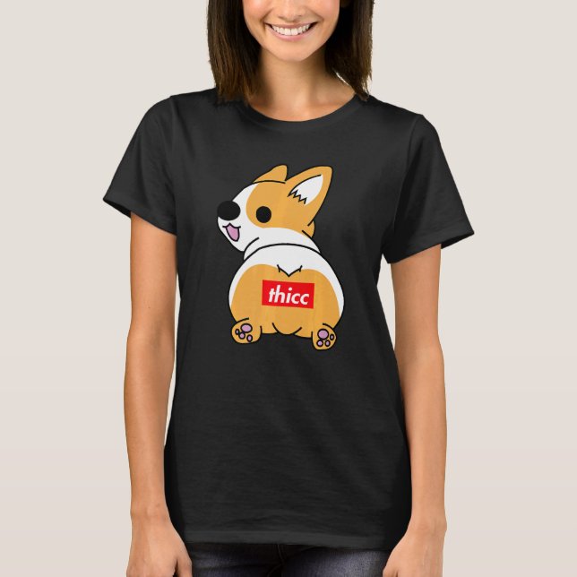 Tjock Corgi Rumpa Hund Corgi Present T Shirt (Framsida)