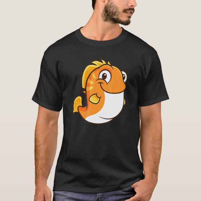 Tjock Cute Knubbig Fish Orange Fish T Shirt (Framsida)