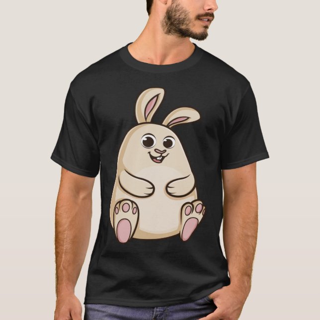 Tjock Cute Knubbig Rabbit Bunny T Shirt (Framsida)