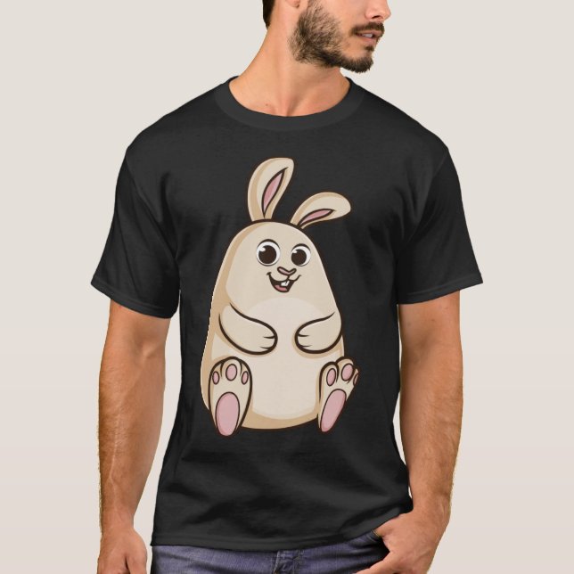 Tjock Cute Knubbig Rabbit Bunny T Shirt (Framsida)