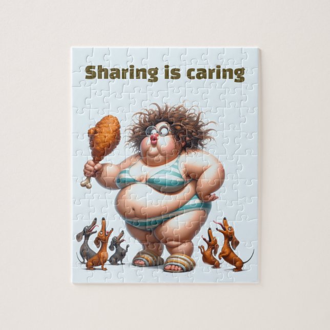 Tjock Dam Chicken Pussel (Vertikal)