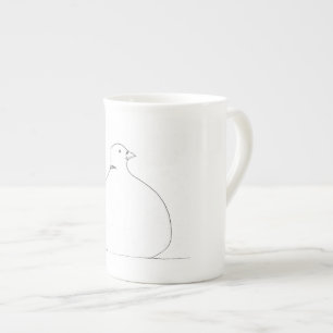 Tjock Dove Mugg Benporslin Mugg