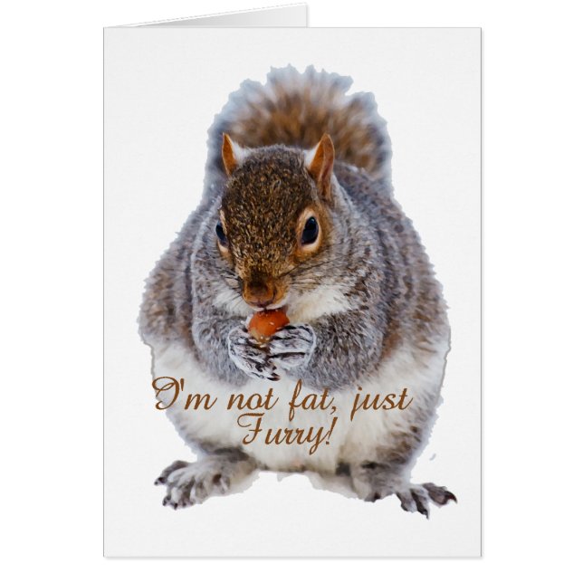 Tjock ekorre hälsningskort (Framsidan)