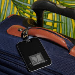 Tjock fet teckensnittsmonogram resggage-tagg bagagebricka<br><div class="desc">Modern och snyggt fet brev-monogram med ett enda skriptteckensnitt för namn. All text är justerbar. Underbar för många olika användor. Till skola,  arbete eller hem.</div>